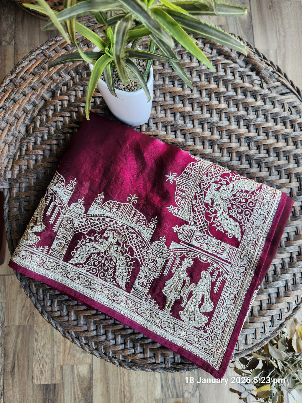 Kalyanam Theme Wedding Saree - Wine