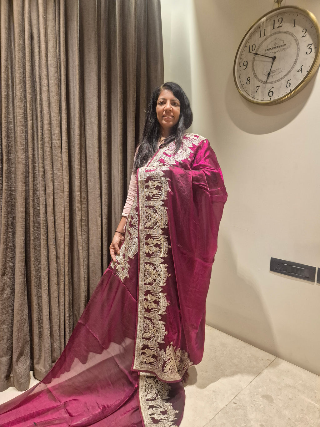 Kalyanam Theme Wedding Saree - Wine