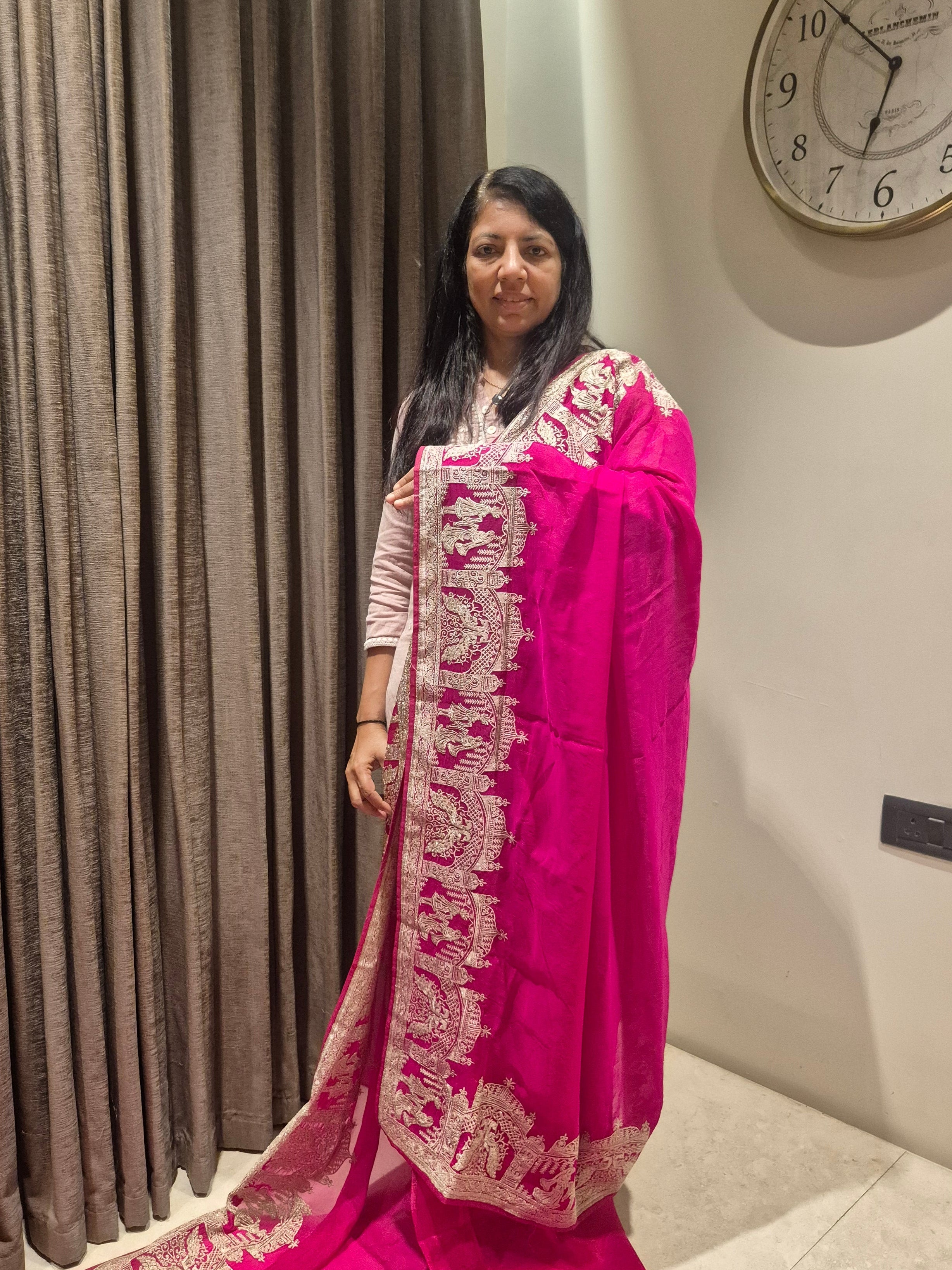 Kalyanam Theme Wedding Saree - Rani