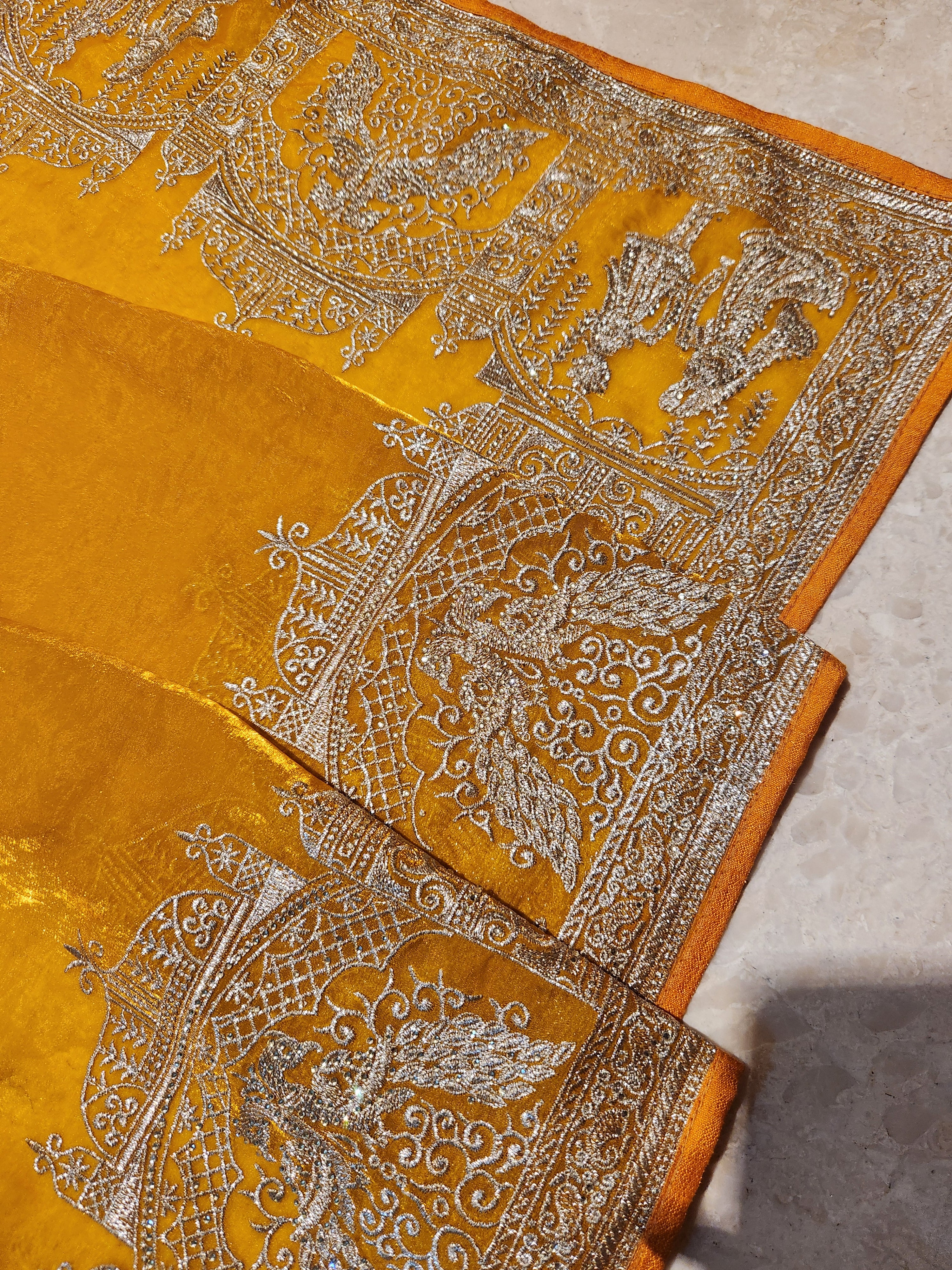 Kalyanam Theme Wedding Saree - Yellow
