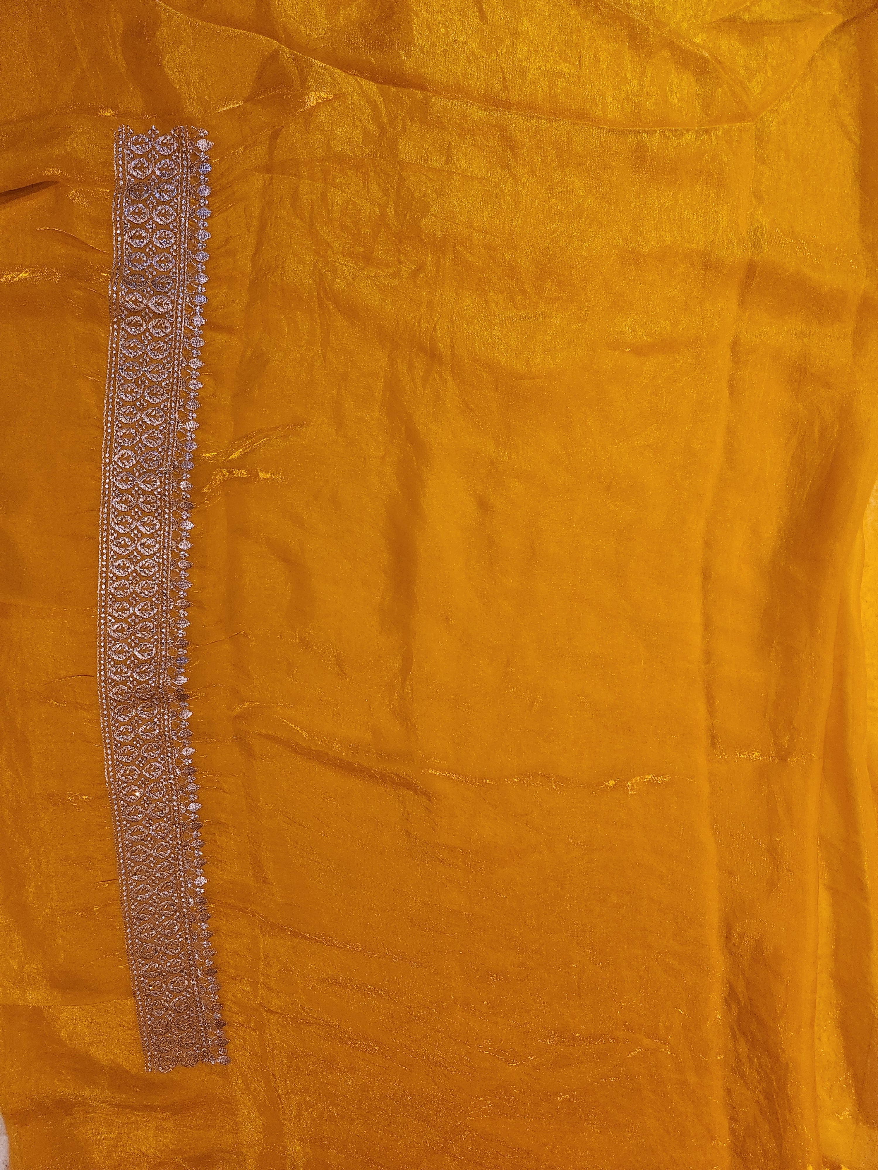 Royal Darbar Hand Embroidered Saree in  - Yellow