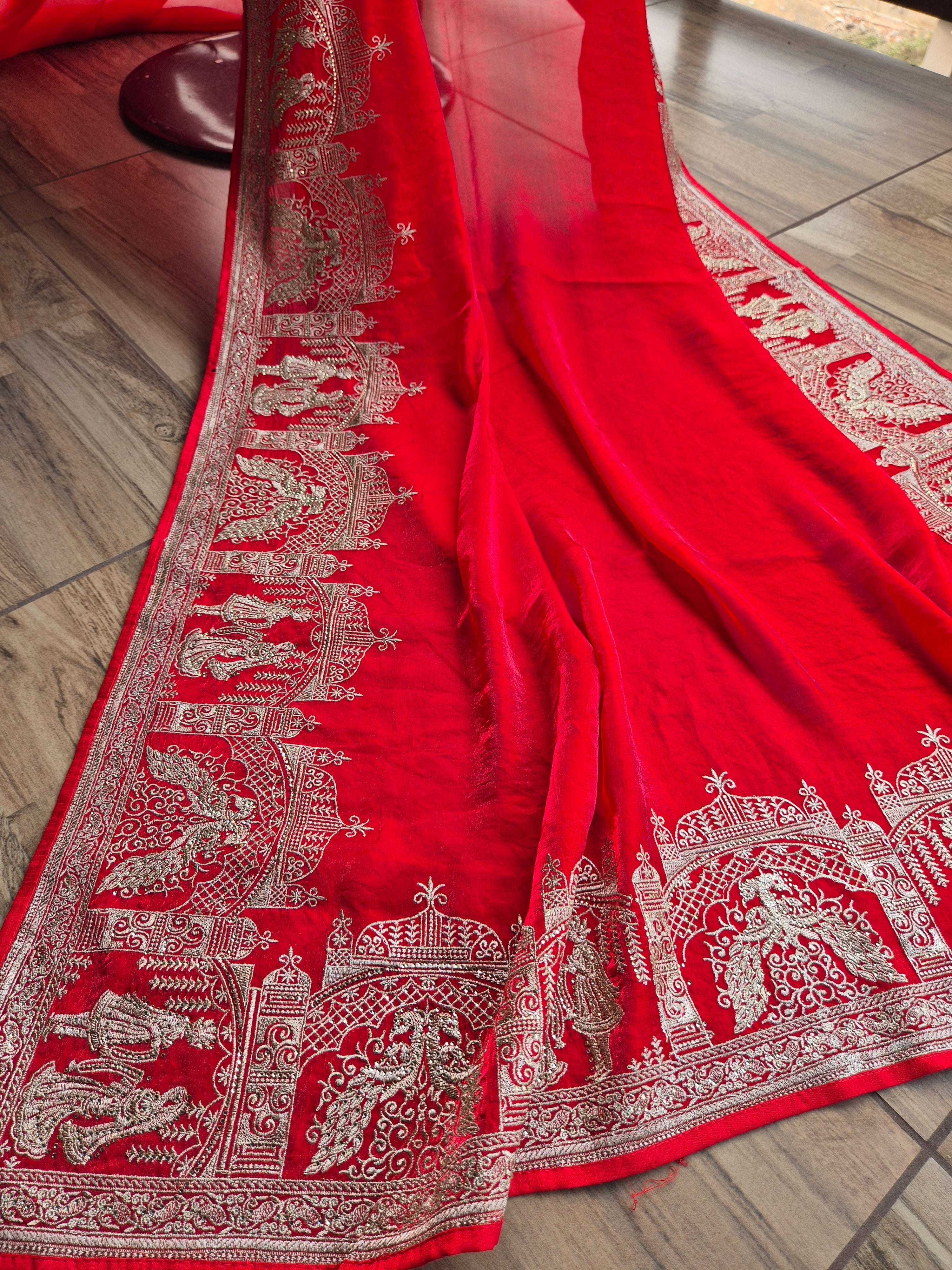 Kalyanam Theme Wedding Saree - Red