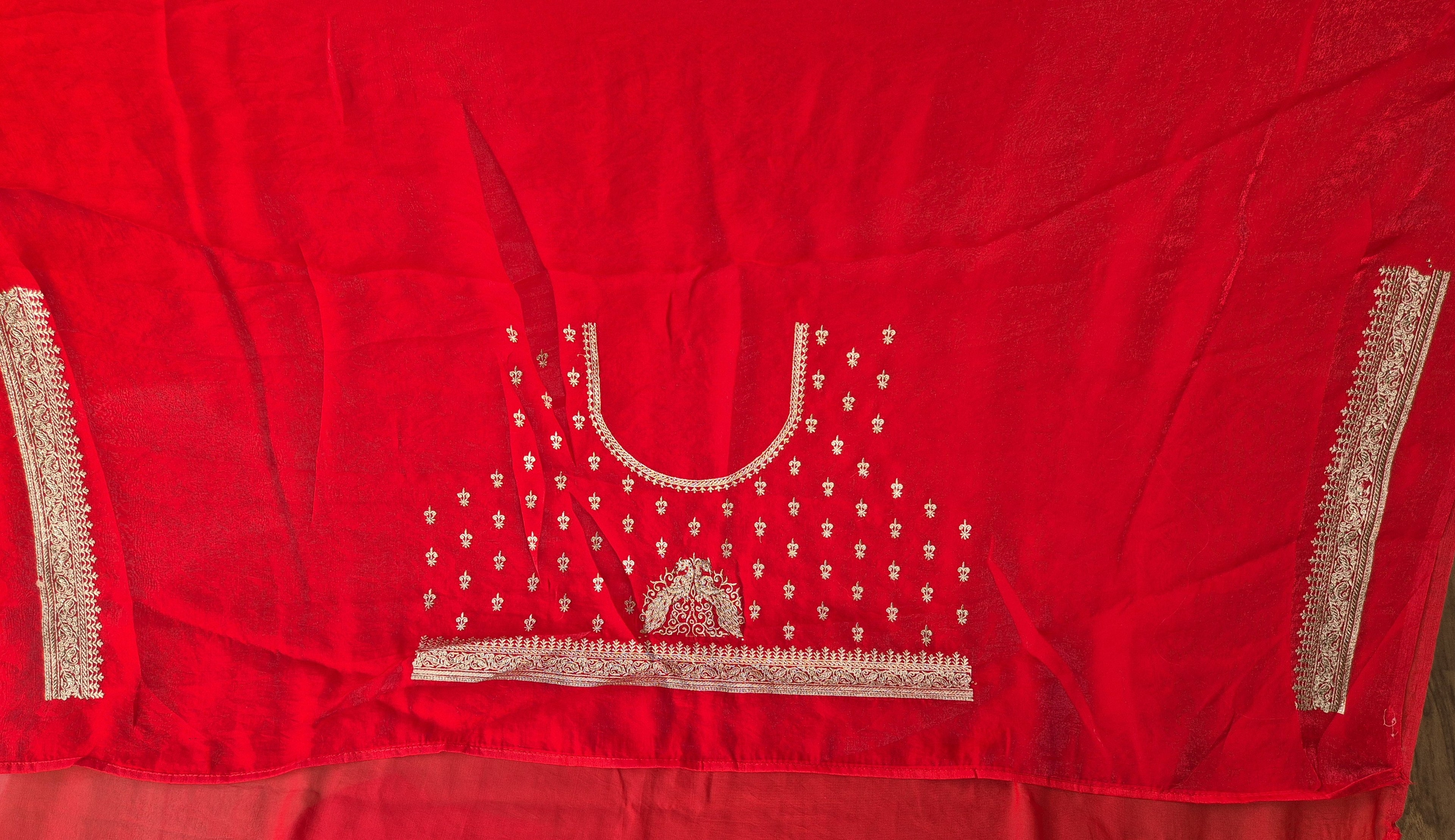 Kalyanam Theme Wedding Saree - Red