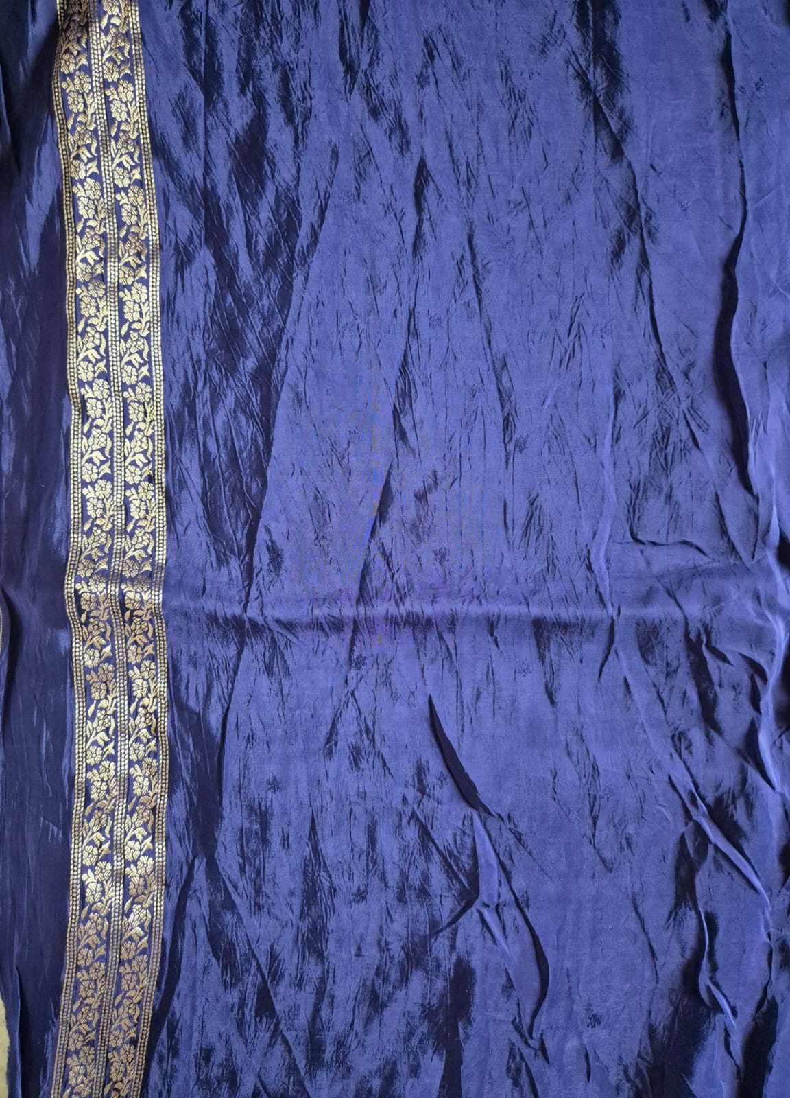 Royal Neel Banarasi Silk Saree with Antique Gold Zari