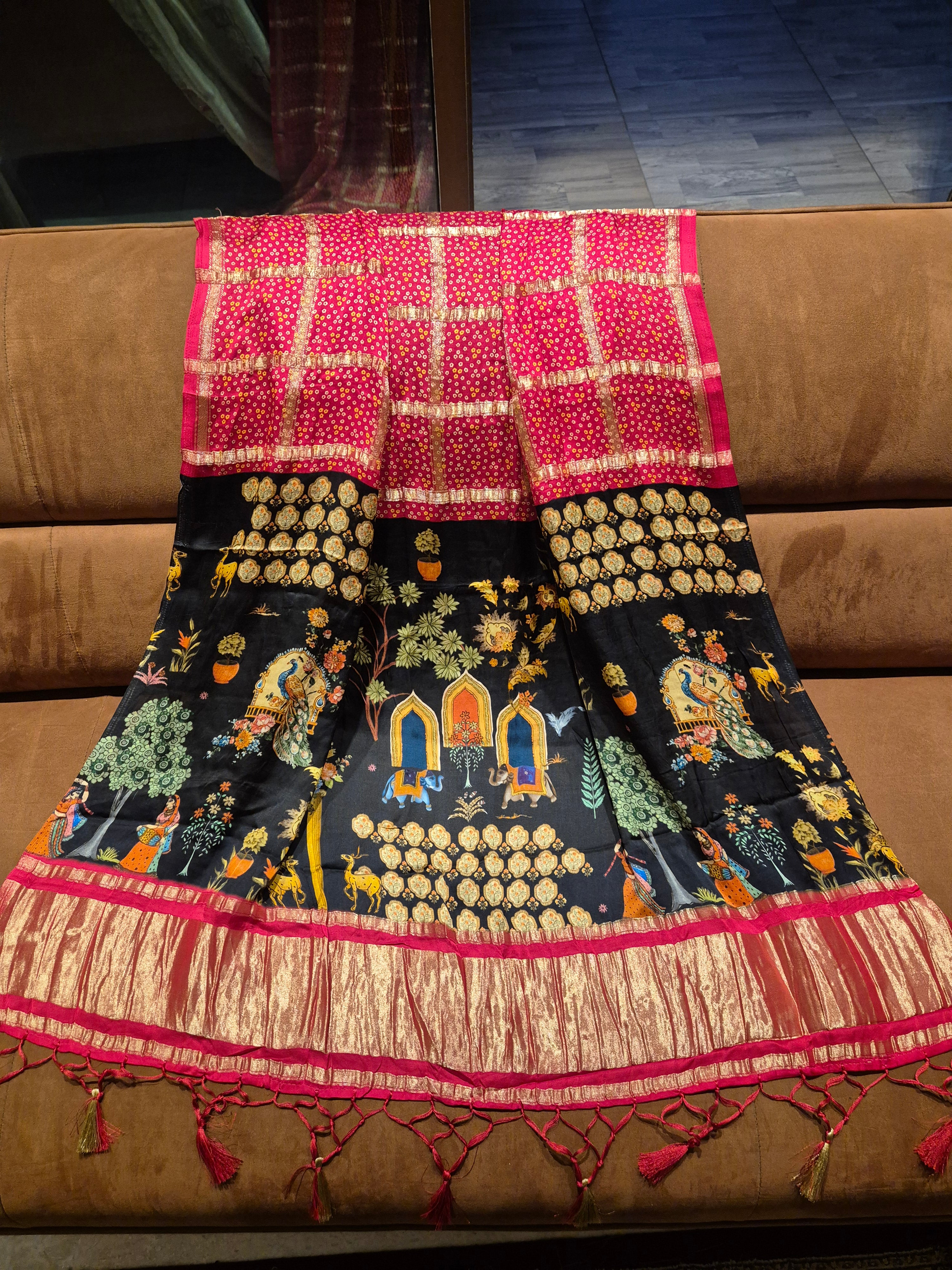 Gharchola Gaji Silk Sarees - RED