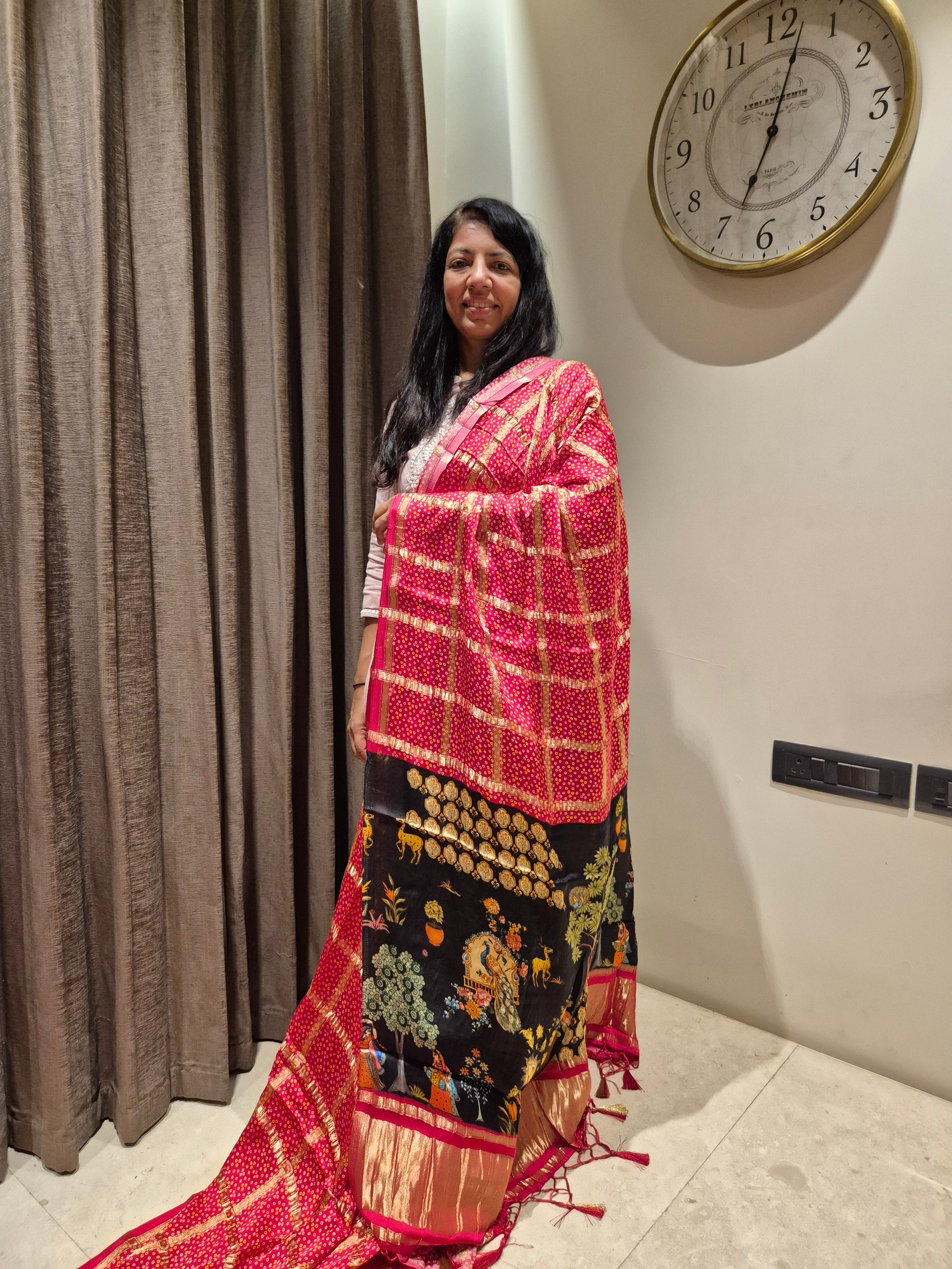 Gharchola Gaji Silk Sarees - RED