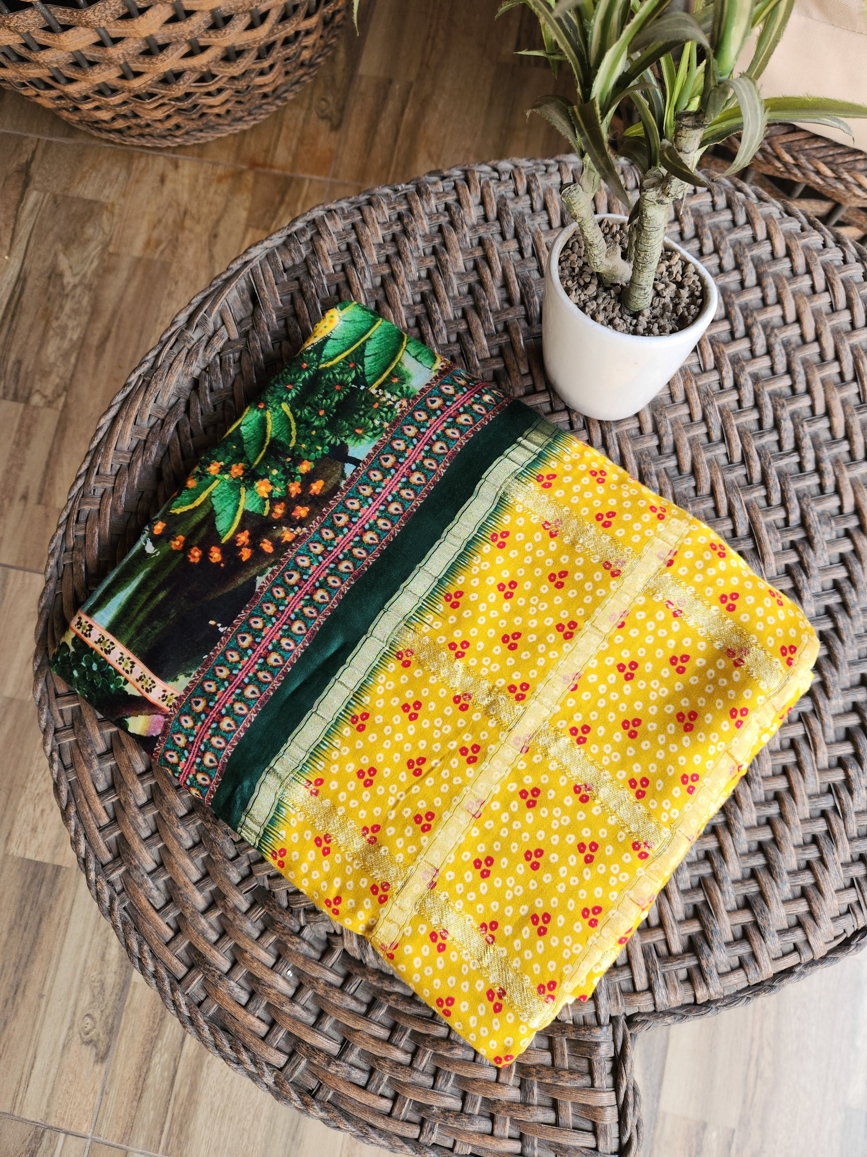 Gharchola Gaji Silk Sarees - YELLOW