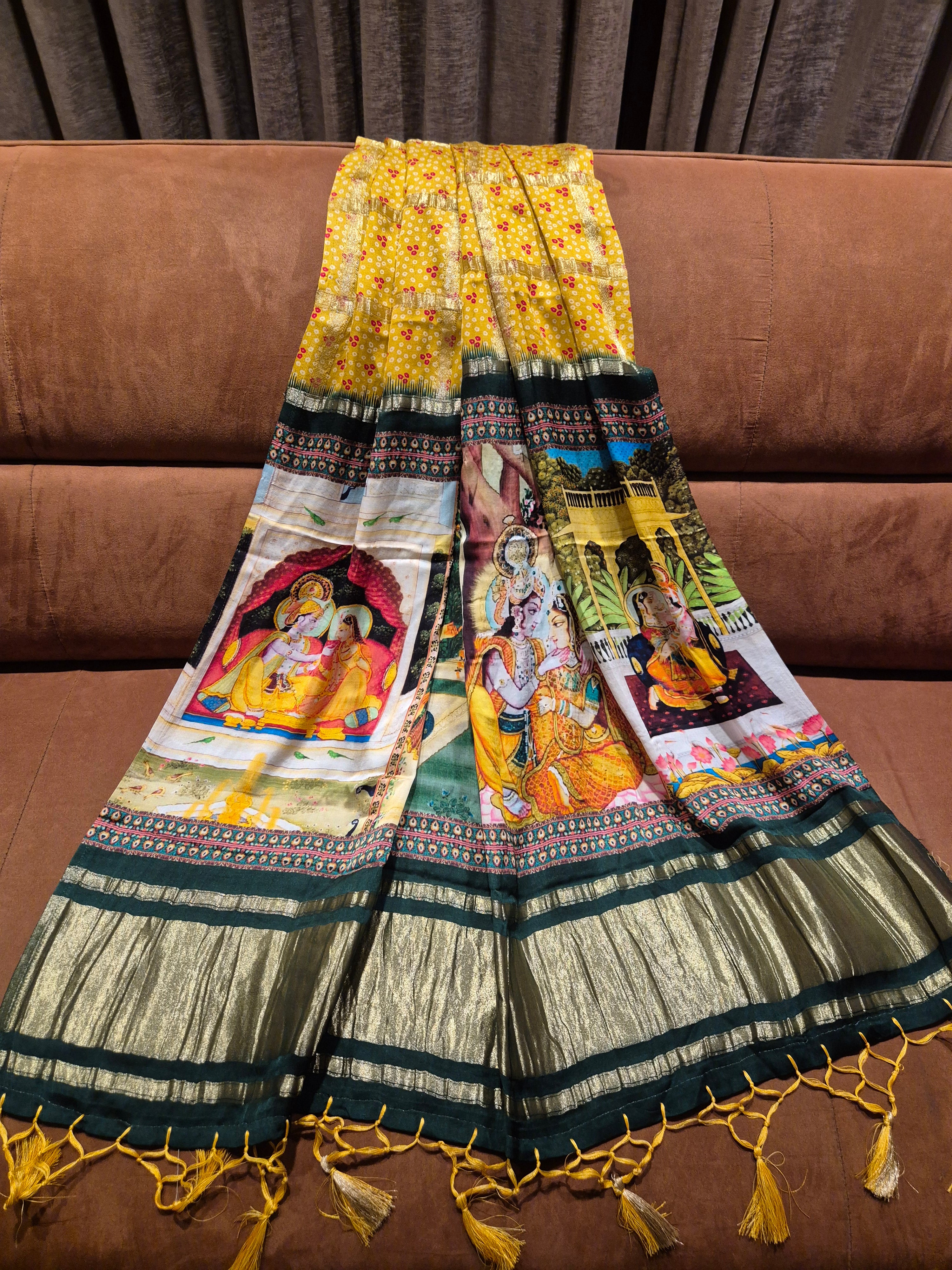 Gharchola Gaji Silk Sarees - YELLOW